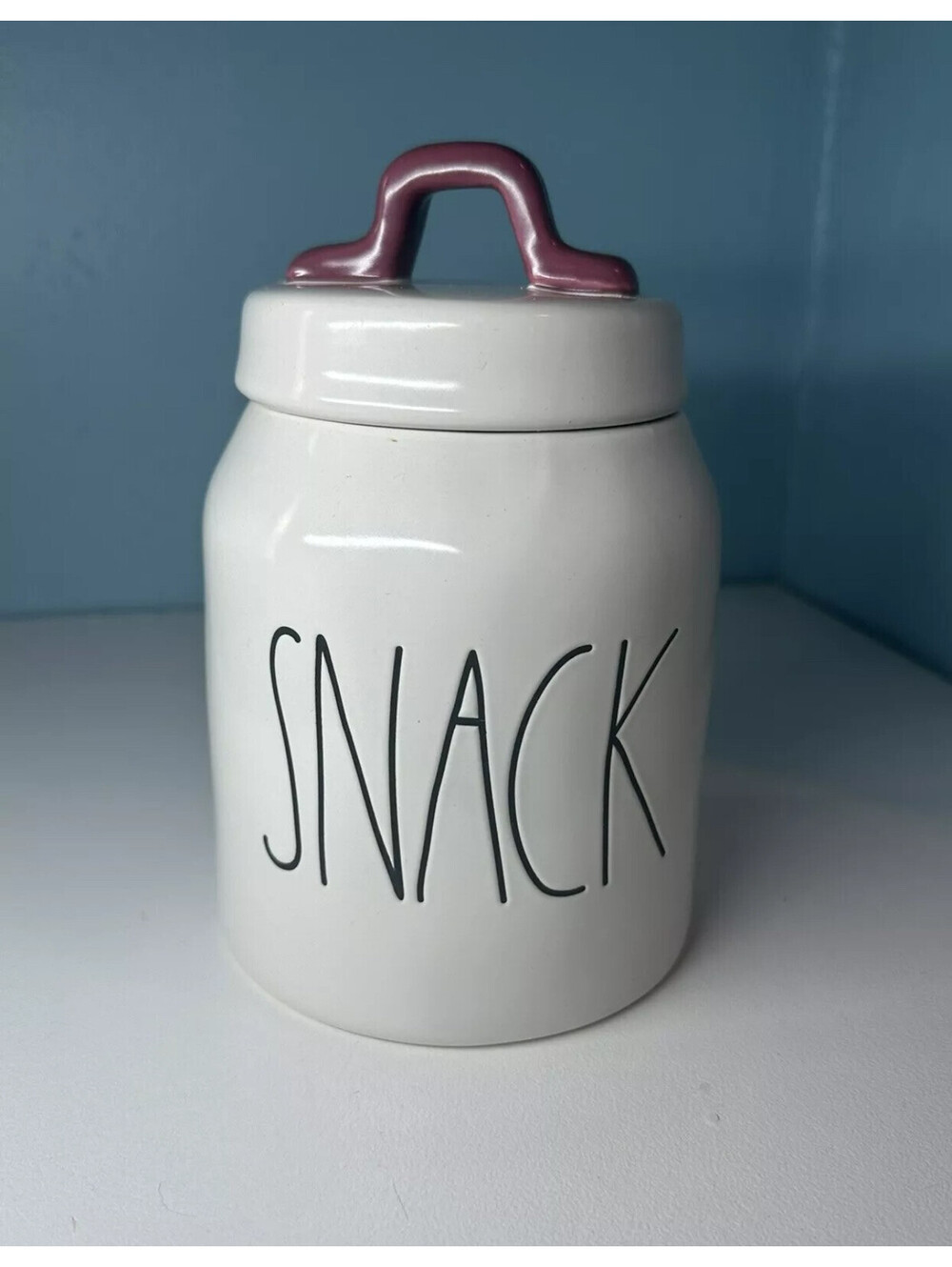 Rae Dunn Fall Snack Mini Canister Ivory Ceramic Storage Jar Burgundy Lid New